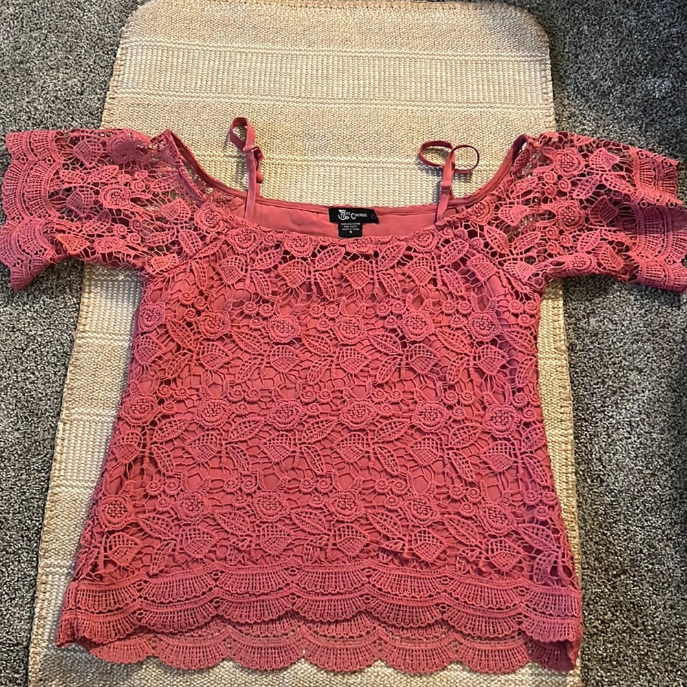 pink off the shoulder top